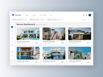 Real Estate Homepage UI agency clean house new property managemenet property website real estate real estate ui real estate web rent trend ui ui design ux uxui web design website design