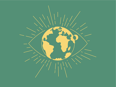 Worldview church eye globe green illustration minimal ministry moon shirt simple summercamp vector view world worldview yellow