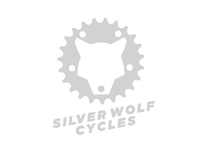 Silver Wolf Cycles bicycle chainring cycles gear gotham italic logo logomark silver wolf