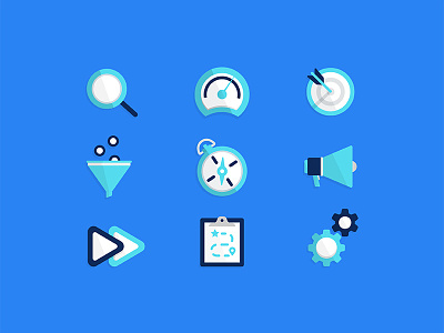 Some lil Business Icons blue business icons illustration shadows small teal