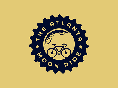 Atlanta Moon Ride Amoji atlanta bike chainring crest emoji gear icon logo moon patch ride sprocket