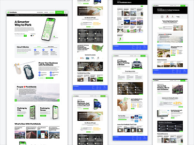 ParkMobile Website Design app atlanta blue branding composite design digital green grey marketing park parking photoshop redesign ui usa ux website