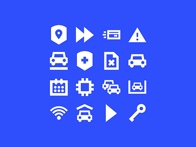 Parkmobile Iconography app atlanta blue branding design digital icon illustration minimal simple swiss swiss design swiss international ui vector web