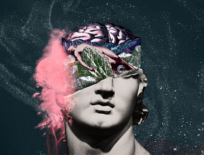 In my head digital art digital collage graphic design