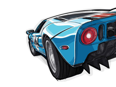 Ford GT art car illustration vector