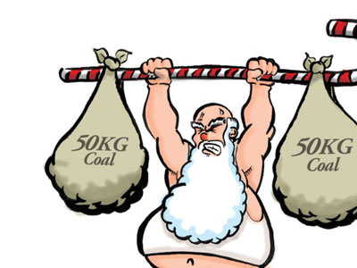 Weightlifting Santa