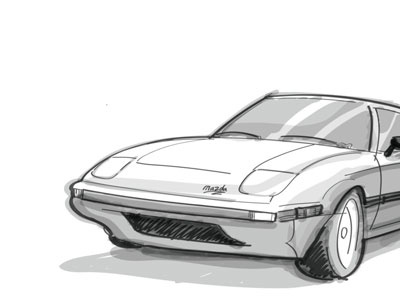 RX7 art car illustration vector