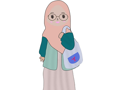 illustration of a hijabi Muslim woman