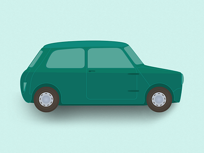 Mini car design flat graphic icon illustration mini cooper vector