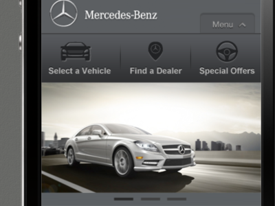 MBUSA Mobile geolocation icons mbusa menu mercedes benz mobile mobile web ui