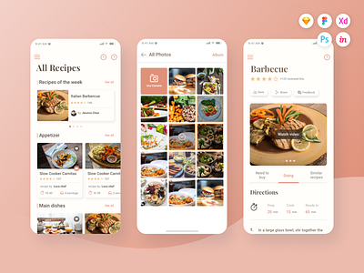 Caco Cooking UI Kit (Part 2) cook cook guide cook psd cook sketch cook xd cooking cooking guide cooking ui cooking ui kit guide