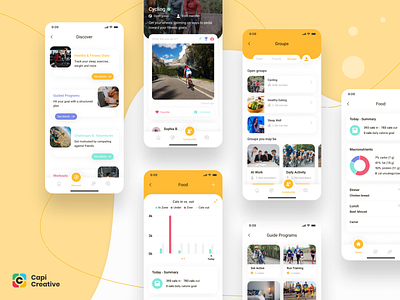 Hetrack - Health Care Mobile App Free Version app capi creative design figma healthcare mobile sketch ui ui kit vector xd