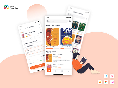 Lith - E-book store & E-reader App UI Kit app app design creative design figma ios kit mobile ui ui kit