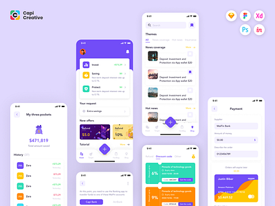 MaiFin - Finance App UI Kit by Capi Creative on Dribbble