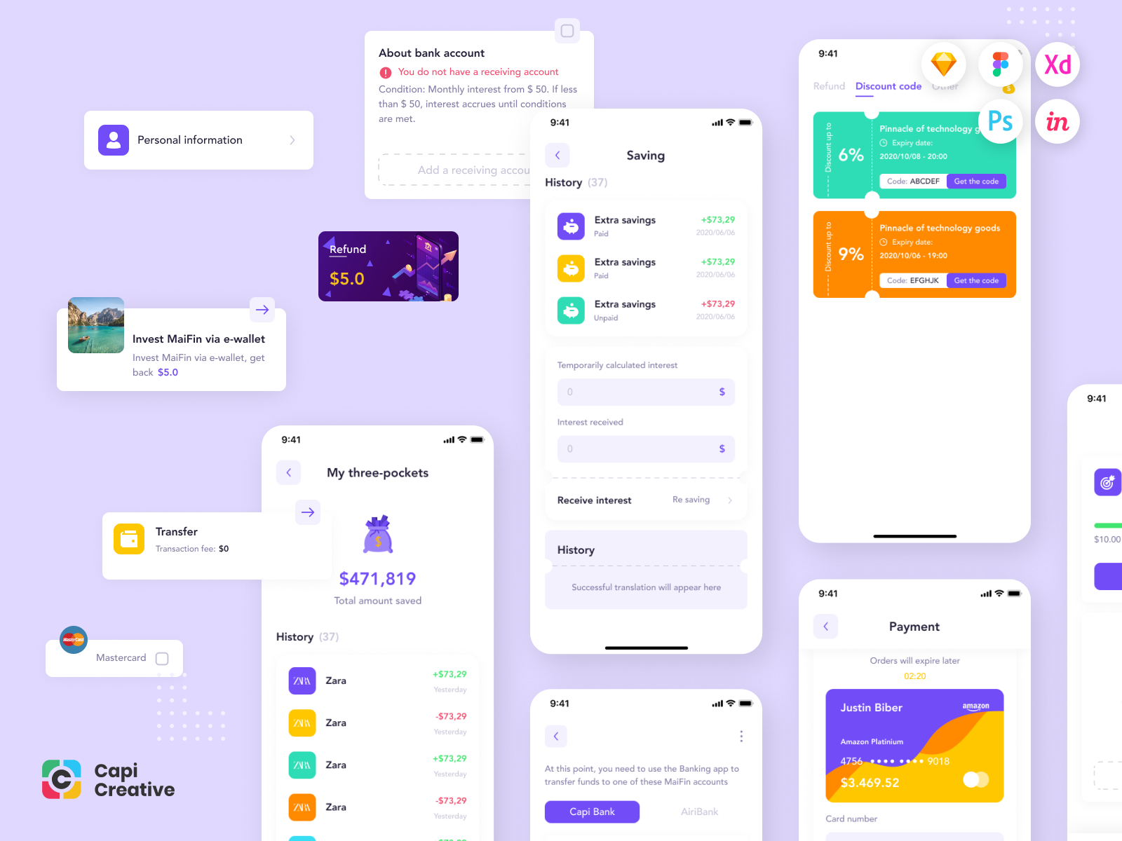 MaiFin - Finance App UI Kit by Capi Product on Dribbble
