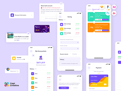 MaiFin - Finance App UI Kit by Capi Creative on Dribbble