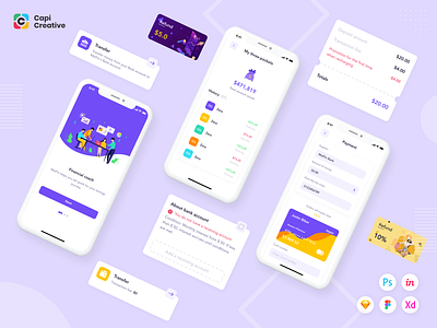 MaiFin - Finance App UI Kit by Capi Creative on Dribbble