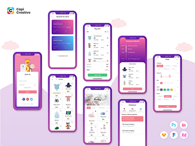 Moby E-commerce App Ui Kit app app design creative design ecommerce ecommerce app figma ios kit mobile sketch ui ui kit