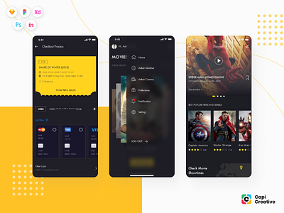 ANKER Cinema ticket booking app UI kits