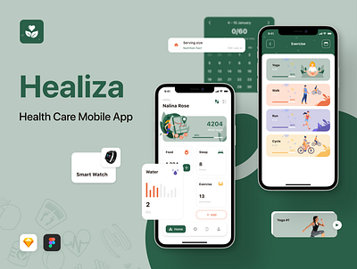 Healiza - Health Care Mobile App app creative design figma health healthcare ios mobile sketch ui ui kit