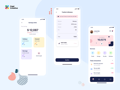 MeFi - E-wallet App UI Kit app bank banking capi creative design finance illustration logo mefi mobile sketch ui ui kit wallet