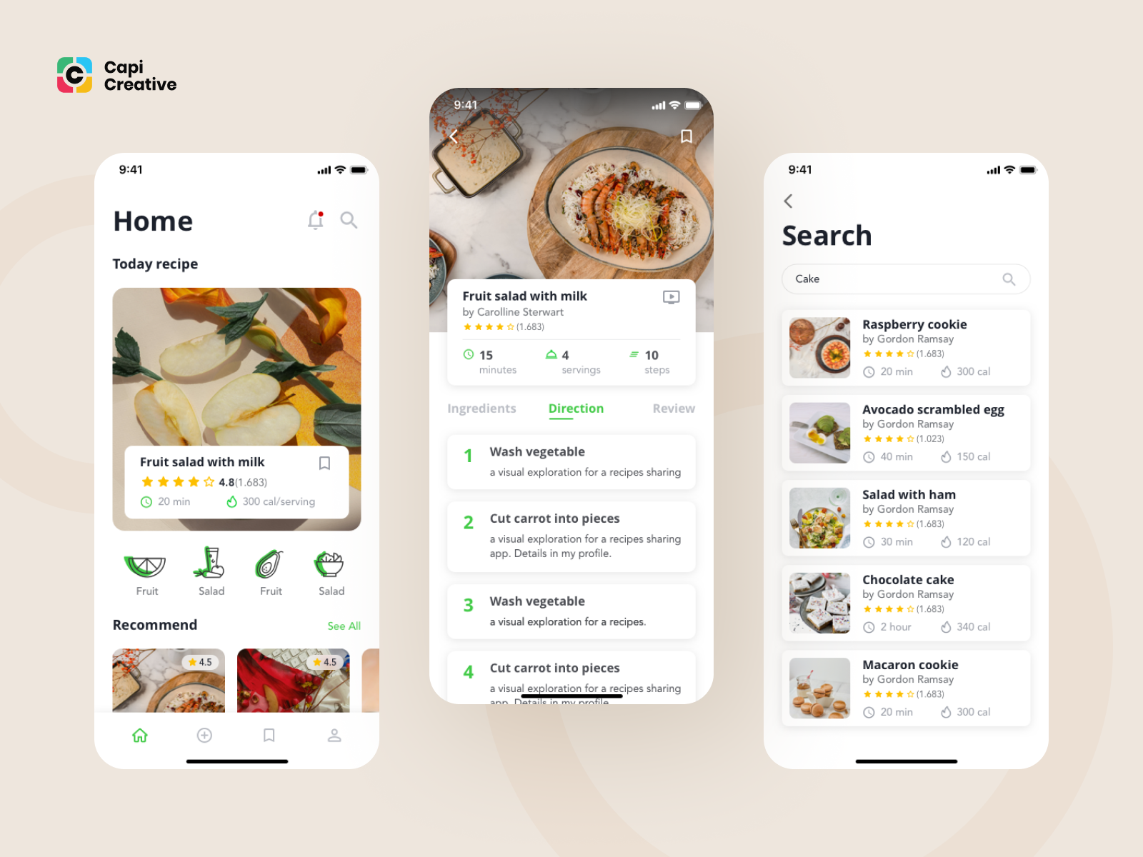HaCook Recipe Manager App UI Kit by Capi Product on Dribbble