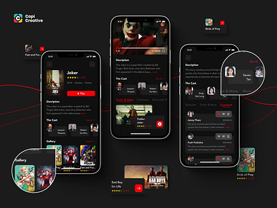 WaFilm - Entertainment App UI Kit app booking capi creative design entertainment film illustration logo mobile see sketch top film ui ui kit watch watching