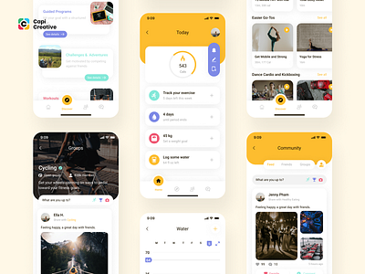 Hetrack - Health Care Mobile App app capi care creative design fitness gym health health care healthy illustration logo mobile sketch ui ui kit yoga