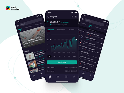 Stok - Stock Market App UI Kit app capi coin creative currency design illustration logo market mobile sketch stock stok trade trading ui ui kit