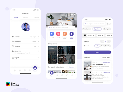 RENT HOUSE - Simply Home Search Mobile App UI KIT by Capi Creative on ...