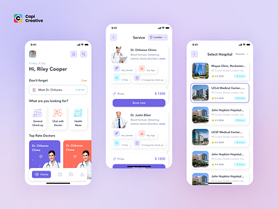 MyHeal - Telemedicine App UI Kit app capi creative design doctor heal home hospital illustration medical mobile telemedicine ui ui kit