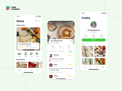 HaCook - Recipe Manager App UI Kit app capi cook cooking creative design food illustration mobile recipe sketch ui ui kit