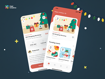 UI Concept Christmas app capi christmas creative design event illustration map mobile sketch ui ui kit