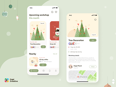 UI Concept Christmas app capi christmas creative design event illustration mobile ui ui kit xmas