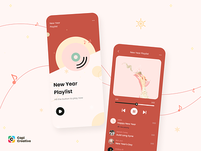 UI Concept Lunar New Year app capi creative design illustration listen music lunar new year mobile music ui ui kit