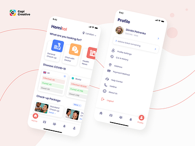 Homital - Telemedicine UI Kit app booking capi creative design doctor health home hospital illustration medical mobile ui ui kit