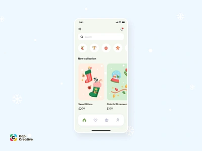 UI Concept Christmas app capi christmas creative decorative design illustration mobile noel shopping ui ui kit xmas