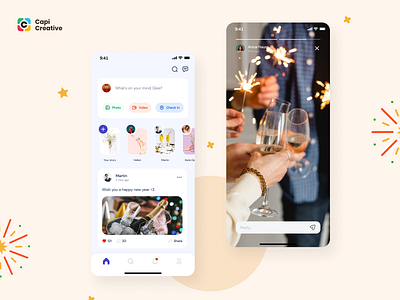 UI Concept Lunar New Year app capi creative design happy new year illustration lunar new year mobile social tet ui ui kit