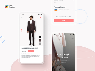 Veera E commerce UI Kit app branding capi clothes creative design ecommerce fashion illustration logo mobile onboarding pink shoes ui ui kit