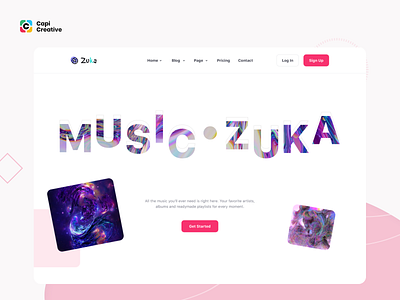 Zuka – Multipurpose Web UI Kit app artist branding capi creative design home illustration landing page logo media mobile multipurpose music player responsive ui ui kit web