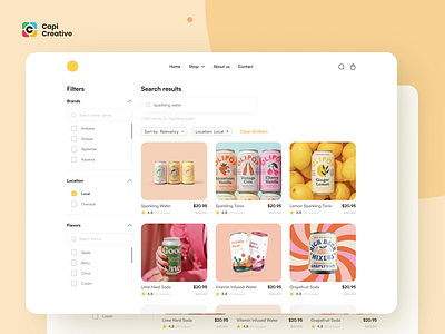 Hydra - Multipurpose App UI Kit app branding capi creative design drinks ecommerce filter food illustration logo mobile search search results shopping ui ui kit web web design