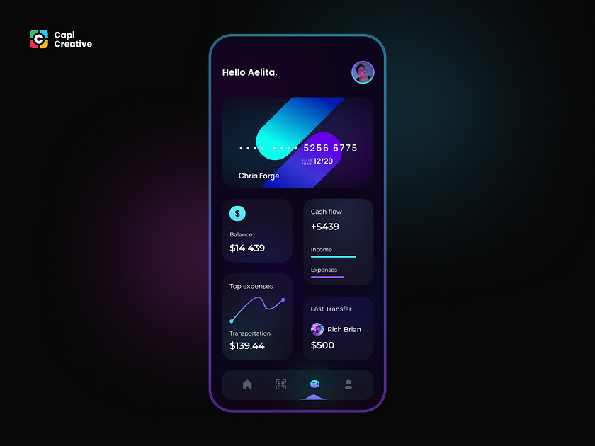 Finance UI Concept by Capi Creative on Dribbble