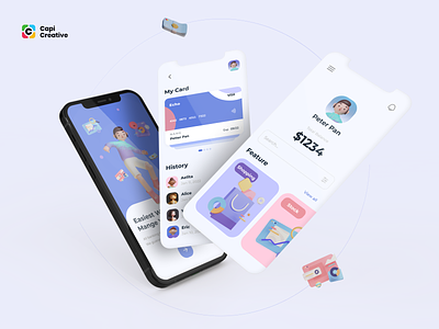 Finance UI Concept app balance capi card design finance marketplace mobile onboarding profile stock ui