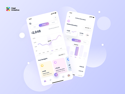 Finance UI Concept app balance budget capi clean design finance linear minimal mobile ui