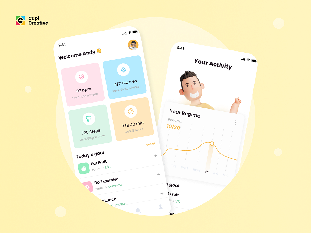 Health Tracking UI Concept by Capi Creative on Dribbble