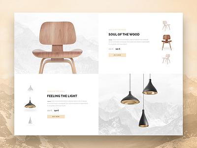 Product furniture for landing page