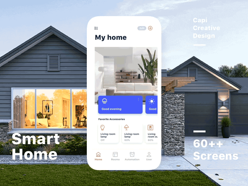 Cahome - Smart Home UI Kit android app best control design hoangbin home ios iot iphone x kit mobile phone simple smart smart home typography ui ui kit ux