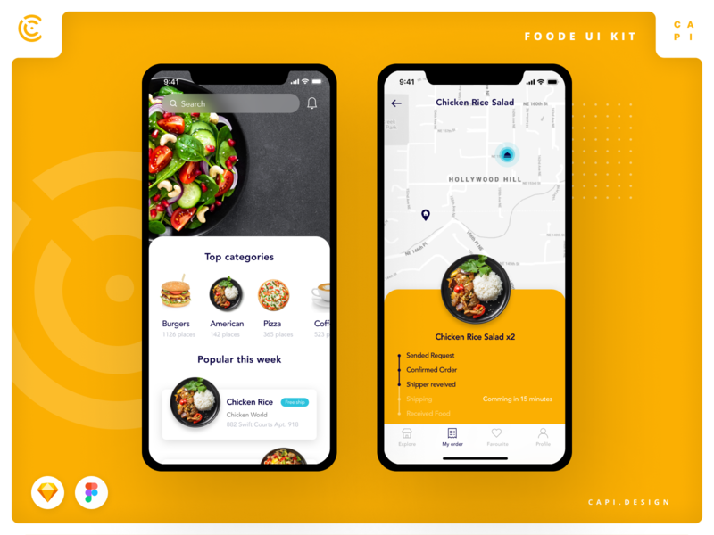 Foode - Food Order Mobile App UI Kit by Capi Creative Design on Dribbble