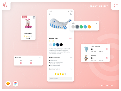 Moby E-commerce Mobile App UI Kit app capi creative design ecommerce figma mobile moby sketch ui ui kit vector