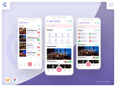 Cabar - Bar & Restaurant Application UI Kit app cabar capi creative design figma ios mobile restaurant app sketch ui kit vector